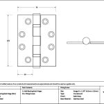 satin brass 4" ball bearing butt hinge (pair) ss