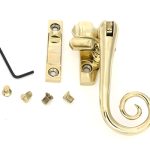 polished brass night vent locking monkeytail fastener (steel window)