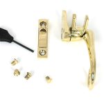 polished brass night vent locking monkeytail fastener (steel window)