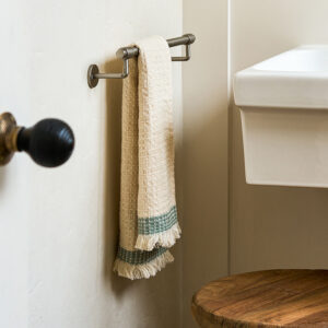 brushed nickel towel rail small