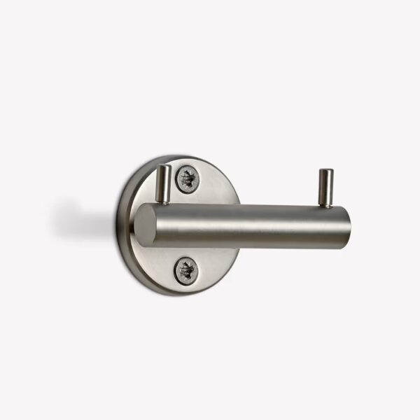 brushed nickel double hook