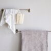 antique brass bathroom hanging rail