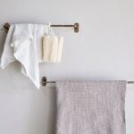 antique brass bathroom hanging rail