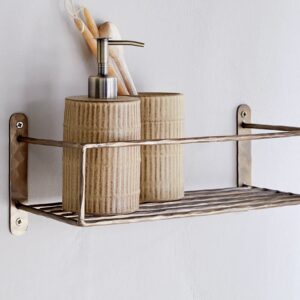 antique brass bathroom shelf