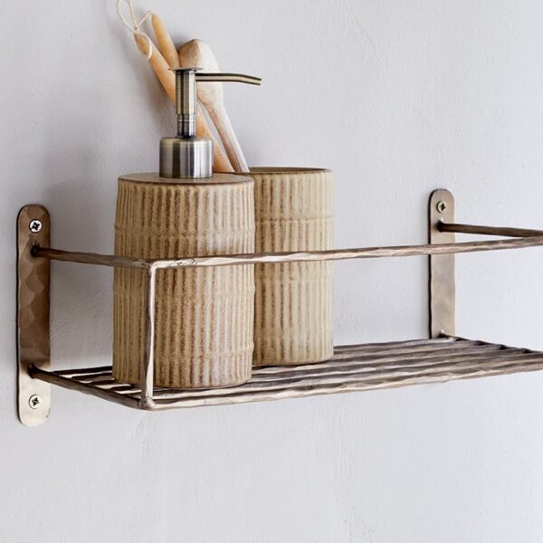 antique brass bathroom shelf