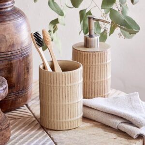 natural ceramic toothbrush holder