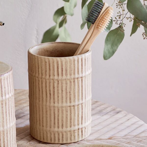 natural ceramic toothbrush holder