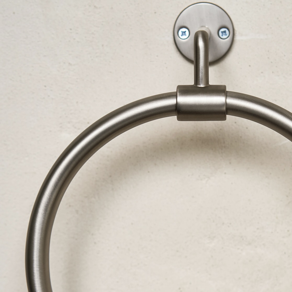 brushed nickel towel ring