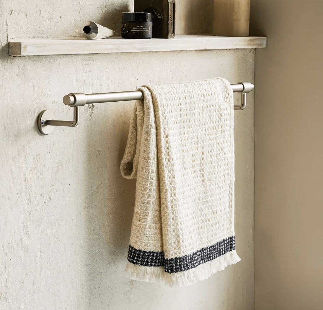 brushed nickel towel rail large
