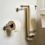 brushed nickel towel rail small