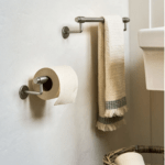 brushed nickel towel rail small