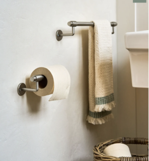 brushed nickel towel rail small