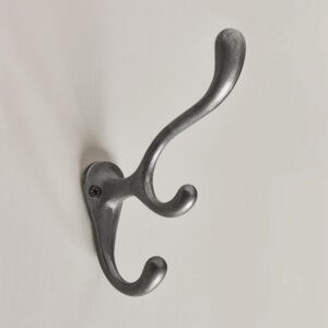 triple hat & coat hook antique iron