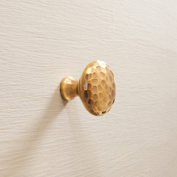 hammered cottage cabinet knob (small) aged brass