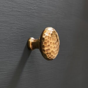 hammered cottage cabinet knob (large) aged brass
