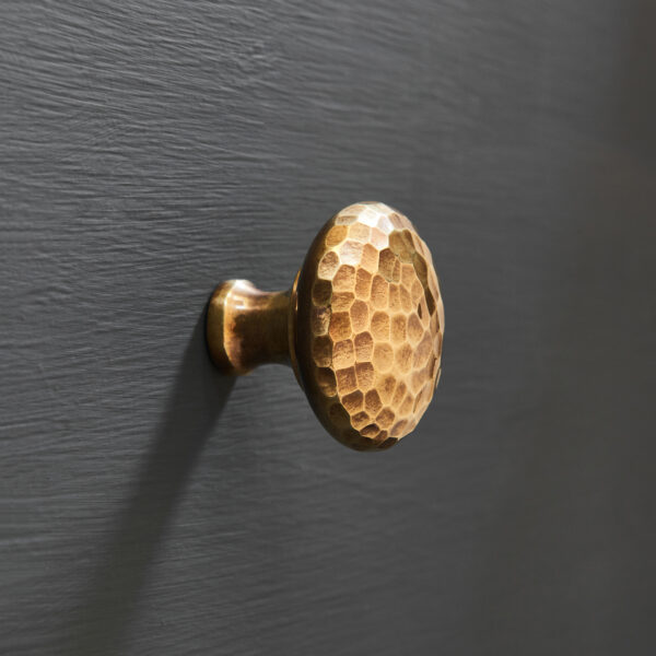 hammered cottage cabinet knob (large) aged brass