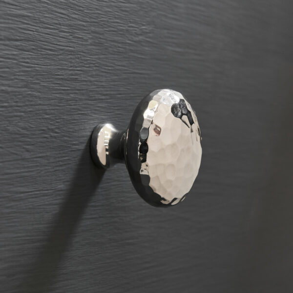 hammered cottage cabinet knob (large) polished nickel