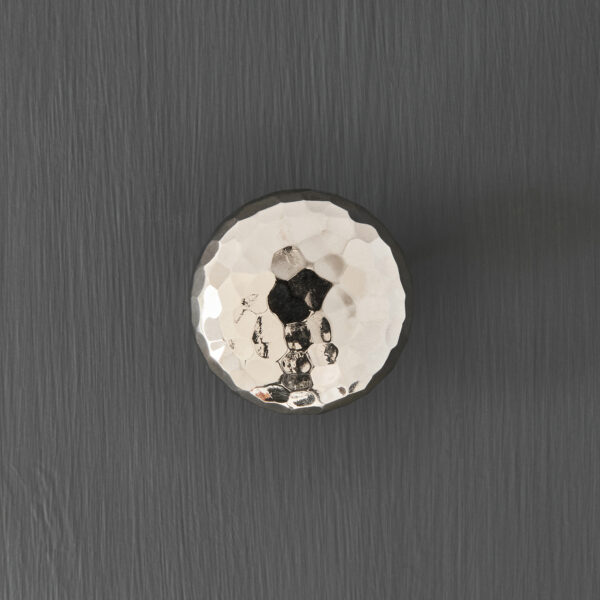 hammered cottage cabinet knob (large) polished nickel