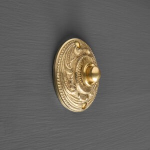 round rococco bell push brass