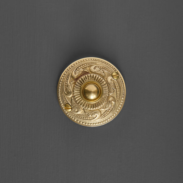 round rococco bell push brass