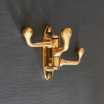 victorian triple swivel hook polished brass