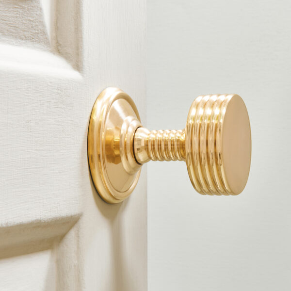 the oxford door knobs (pair) polished brass