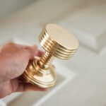 the oxford door knobs (pair) polished brass