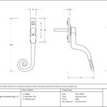 black large 16mm monkeytail espag lh