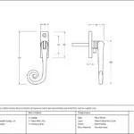 antique pewter slim monkeytail espag lh
