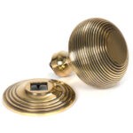aged brass beehive centre door knob