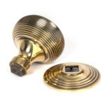 aged brass beehive centre door knob