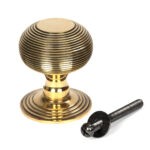 aged brass beehive centre door knob