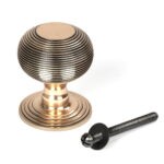 polished bronze beehive centre door knob