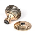 polished bronze beehive centre door knob