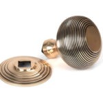 polished bronze beehive centre door knob