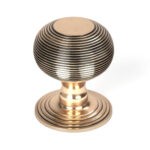 polished bronze beehive centre door knob