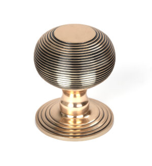 polished bronze beehive centre door knob