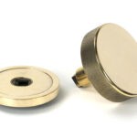 aged brass brompton centre door knob (plain)