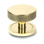 aged brass brompton centre door knob (plain)