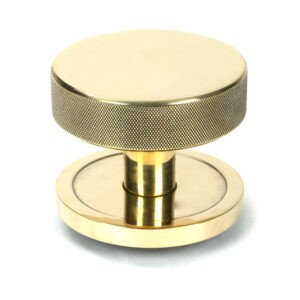 aged brass brompton centre door knob (plain)