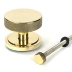 aged brass brompton centre door knob (art deco)