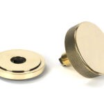 aged brass brompton centre door knob (art deco)