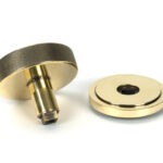 aged brass brompton centre door knob (art deco)