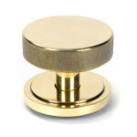 aged brass brompton centre door knob (art deco)