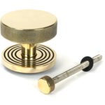 aged brass brompton centre door knob (beehive)