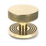 aged brass brompton centre door knob (beehive)