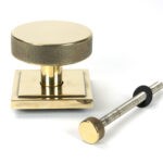 aged brass brompton centre door knob (square)