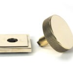 aged brass brompton centre door knob (square)