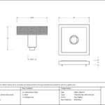 aged brass brompton centre door knob (square)