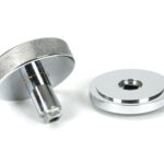 polished chrome brompton centre door knob (art deco)